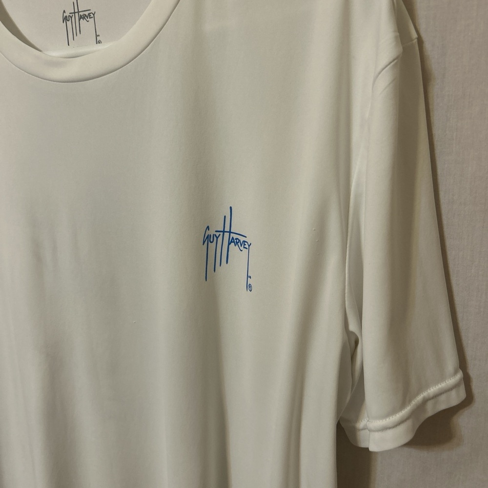 Guy Harvey White Tee with Blue Marlin Design - Picture 4 of 5